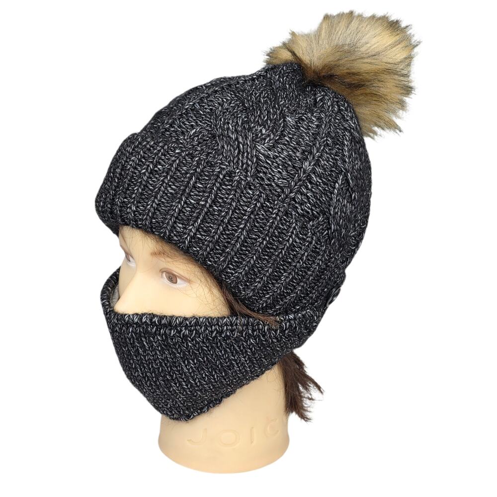 ANTHROPOLOGIE KNIT “COVERED UP & COZY” BEANIE HAT – WITH FACE COVERING – NWT